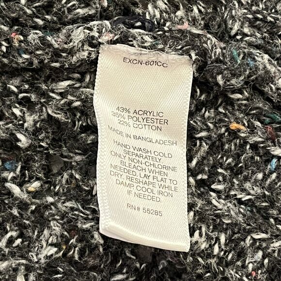 Express‎ Womens Cardigan Small Black/Gray Speckled Open Front Long Sleeve - Picture 6 of 8